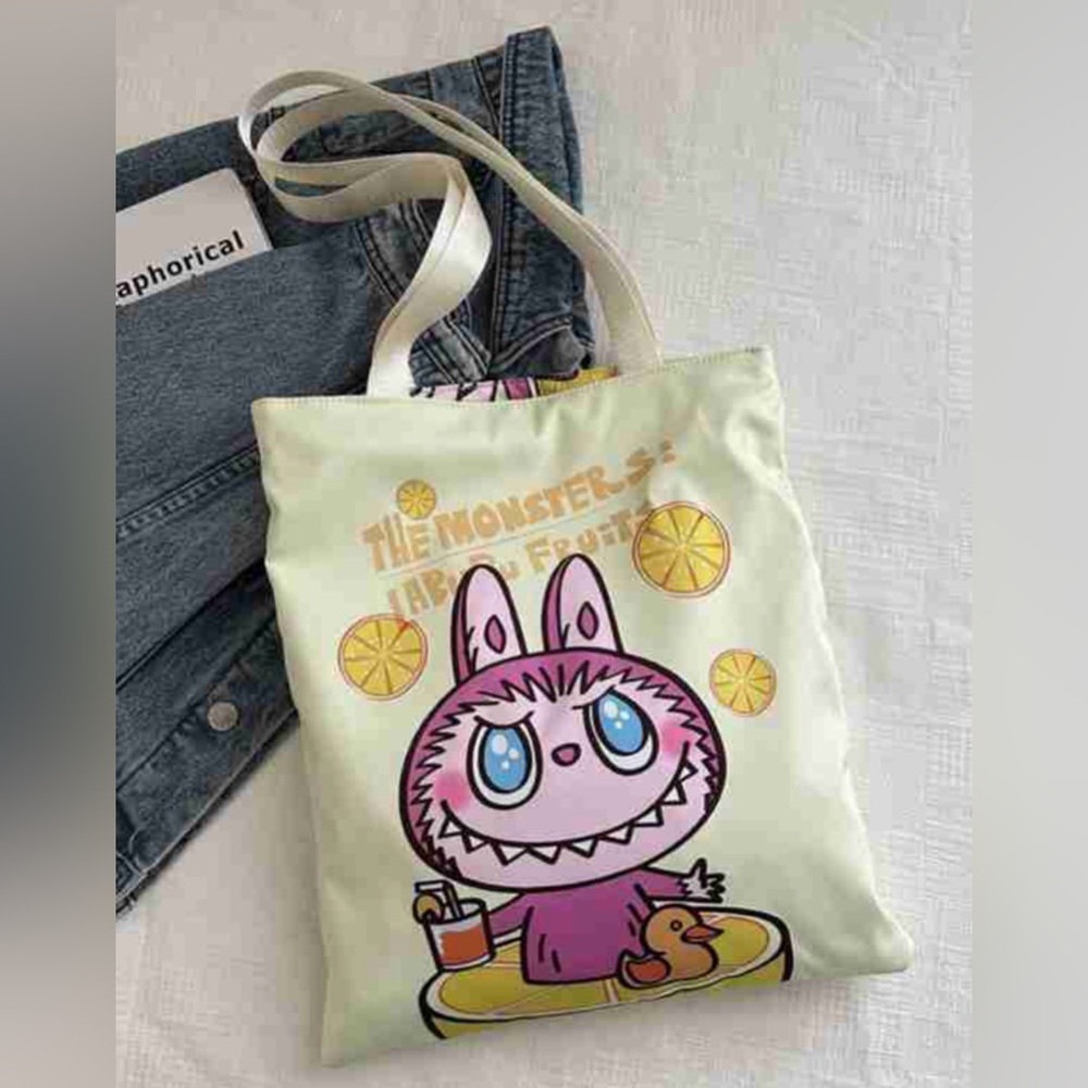 The Monster's Labubu New Citrus Fun Tote Bag